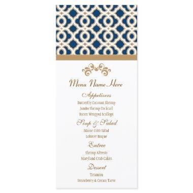 Navy and Gold Moroccan Menu