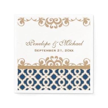 Navy and Gold Moroccan Wedding Napkins