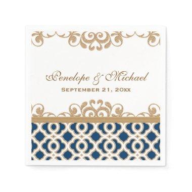 Navy and Gold Moroccan Wedding Napkins