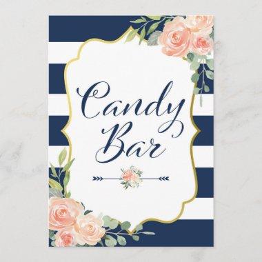 Navy and Gold Wedding Sign, Bridal Shower Size Invitations