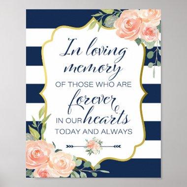 Navy and Gold Wedding Sign | in loving memory