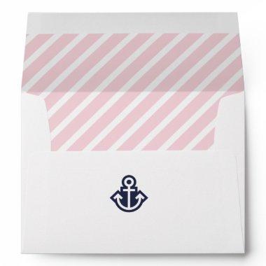 Navy and Pink Striped Preppy Envelopes