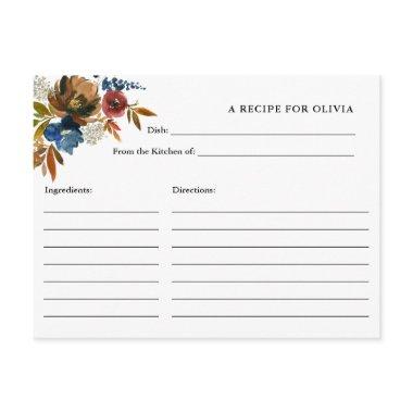 Navy and Rust Watercolor Flowers White Recipe