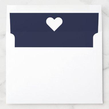 Navy and White Heart Envelope Liner
