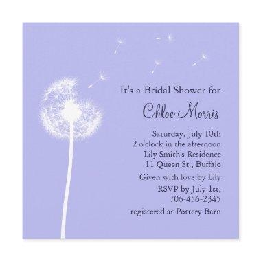 Navy Best Wishes on Lilac Bridal Shower Invite