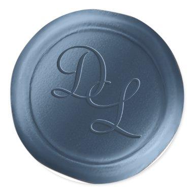 Navy Blue 2 Letter Monogram Wax Seal Stickers