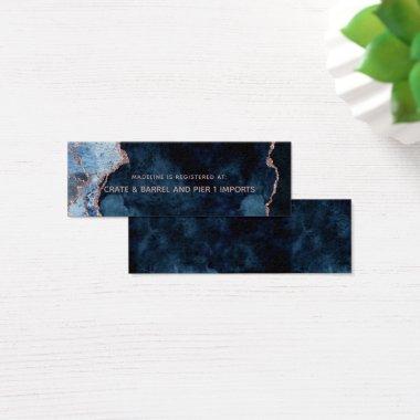 Navy Blue Agate Bridal Shower Registry Insert Card