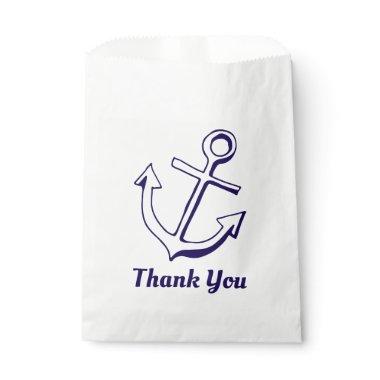 Navy Blue Anchor Nautical Wedding Thank You Favor Bag