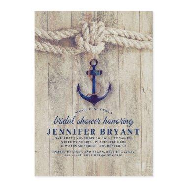 Navy Blue Anchor Rustic Nautical