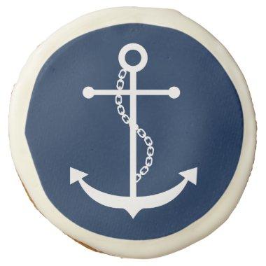 Navy Blue Anchor Sugar Cookie