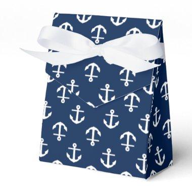 Navy Blue Anchors Pattern Favor Boxes