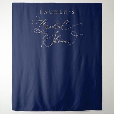 Navy Blue and Gold Bridal Shower Photo Backdrop