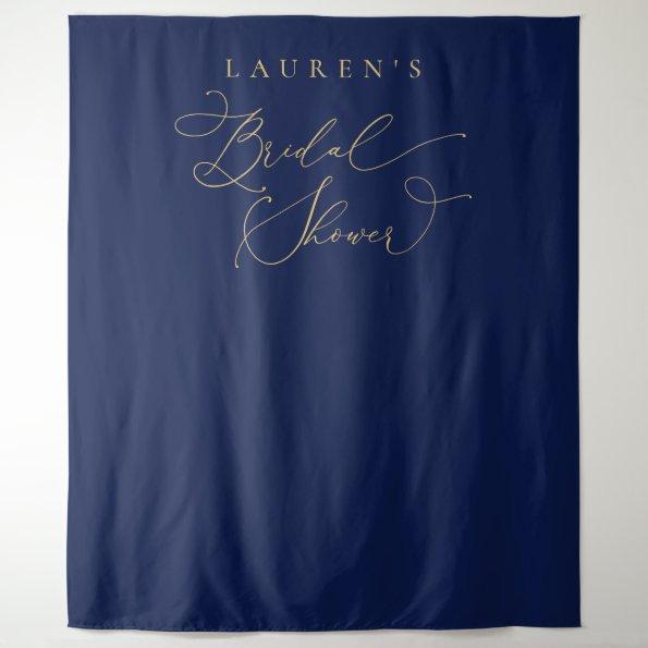 Navy Blue and Gold Bridal Shower Photo Backdrop