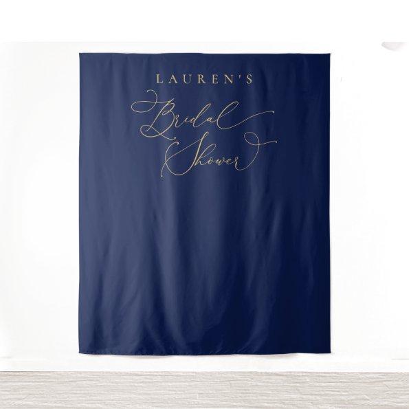 Navy Blue and Gold Bridal Shower Photo Backdrop