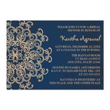 Navy Blue and Gold Indian Style