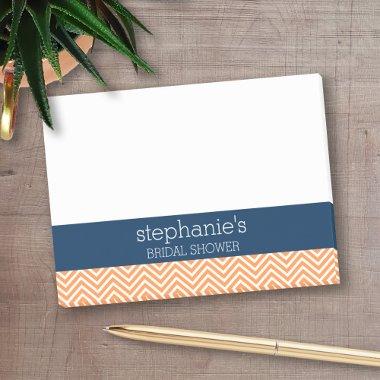 Navy Blue and Orange Chevron Pattern  Post-it Notes