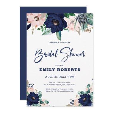 Navy-blue and white marine flowers bloom