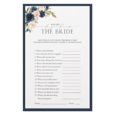 Navy Blue Blush Pink Watercolor  Game