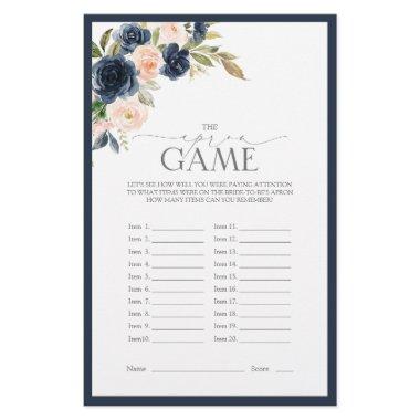 Navy Blue Blush Pink Watercolor  Game