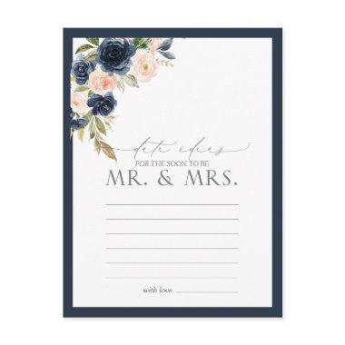 Navy Blue Blush Pink Watercolor Floral Date Ideas Post
