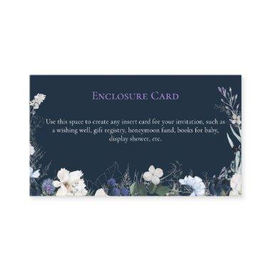 Navy Blue Botanical Floral  Enclosure
