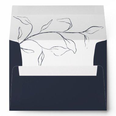 Navy Blue Bridal Shower or Wedding Invitations Enve Envelope