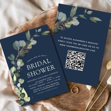Navy Blue  QR Code Eucalyptus