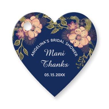 Navy Blue Bridal Shower Thank You Favor Tags