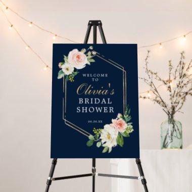 Navy Blue Bridal Shower Welcome and Favors Sign
