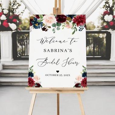 Navy Blue Burgundy Blush Floral  Foam Board