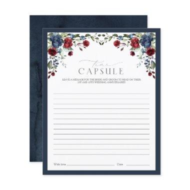 Navy Blue Burgundy Time Capsule Floral Shower Game