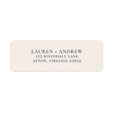 Navy Blue & Cream Minimalist Return Address Label