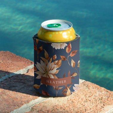 Navy Blue Fall Can Cooler