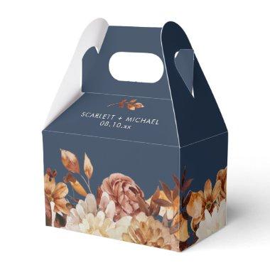 Navy Blue Fall Wedding Favor Boxes