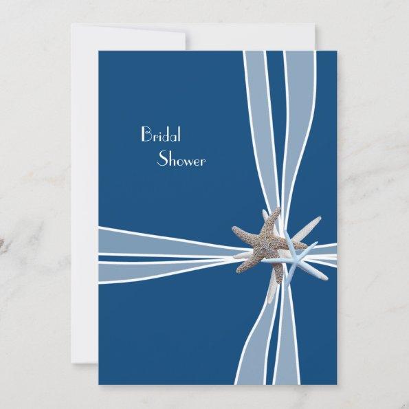 Navy Blue Gift Box Bridal Shower Invitations
