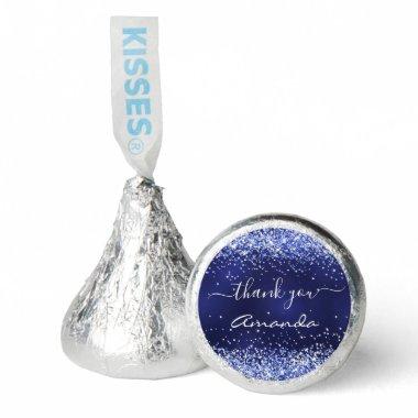 Navy blue glitter name thank you hershey®'s kisses®