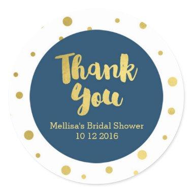 Navy Blue Gold Bridal Shower Thank You Favor Tags