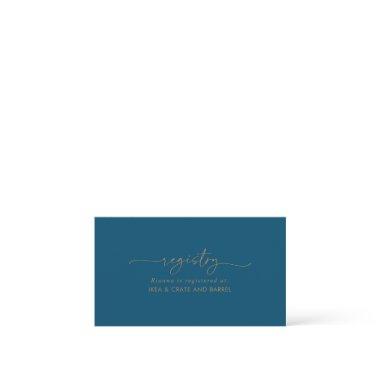 Navy Blue Gold Classic Wedding Gift Registry Enclosure