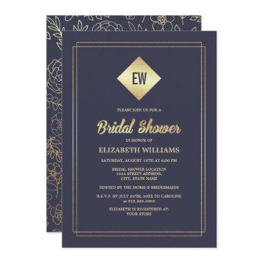 Navy Blue | Gold Foil