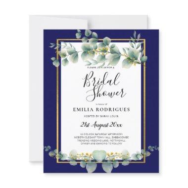 NAVY BLUE GOLD Greenery Eucalyptus