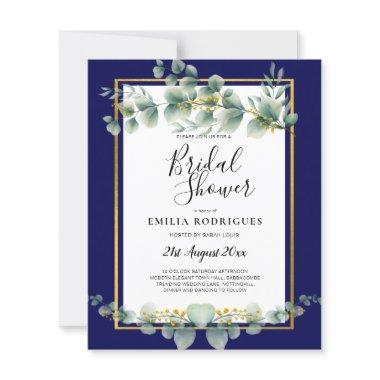 NAVY BLUE GOLD Greenery Eucalyptus BRIDAL SHOWER