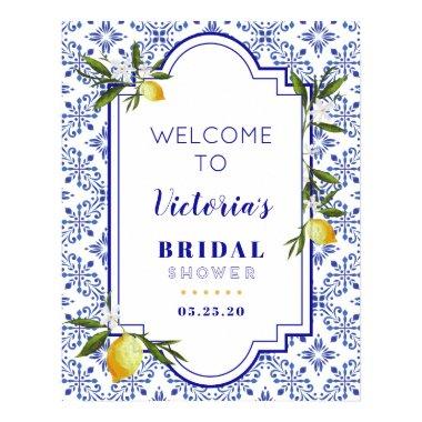 Navy Blue & Lemon  welcome Poster