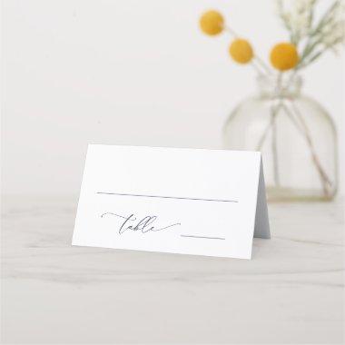 Navy Blue Minimalist 2 Wedding Table Number Place Invitations