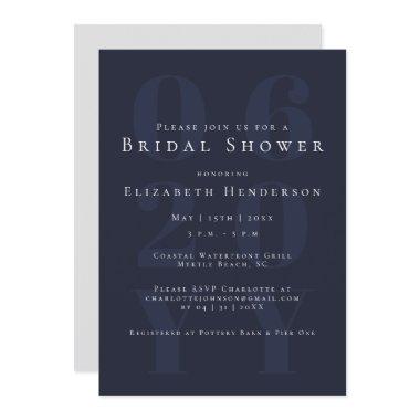 Navy Blue Minimalist Bold Type