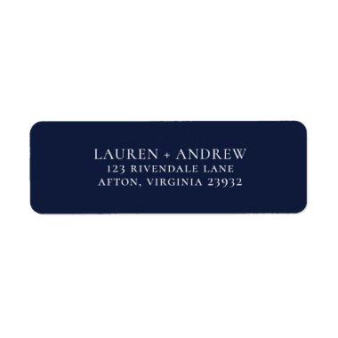 Navy Blue Minimalist Return Address Label