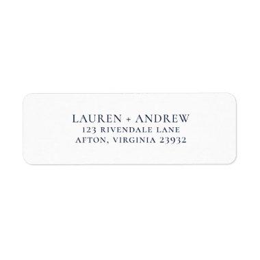 Navy Blue Minimalist Return Address Label