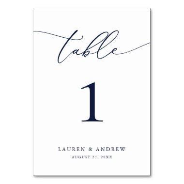 Navy Blue Minimalist Wedding | Event Custom Table Table Number