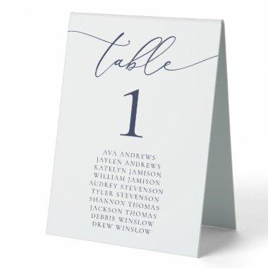 Navy Blue Minimalist Wedding Table Number Table Te Table Tent Sign