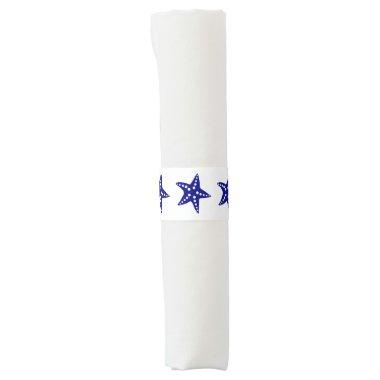Navy Blue Modern Starfish Napkin Band