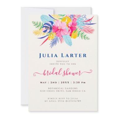 Navy Blue Pink Wild Rainforest